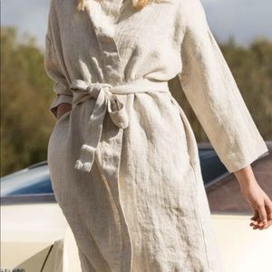 NOT PERFECT LINEN Amsterdam Heavy Linen Wrap Coat